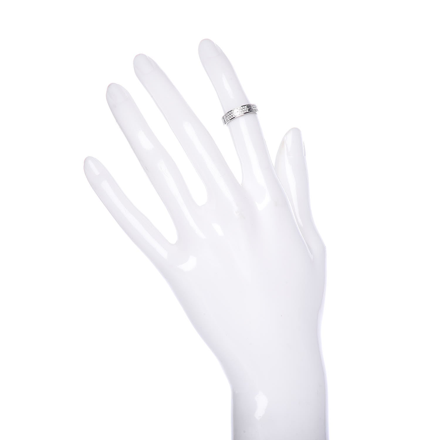 Cartier 18K White Gold Diamond 4mm LOVE Wedding Paved Band Ring 46 3.75 2 of 4