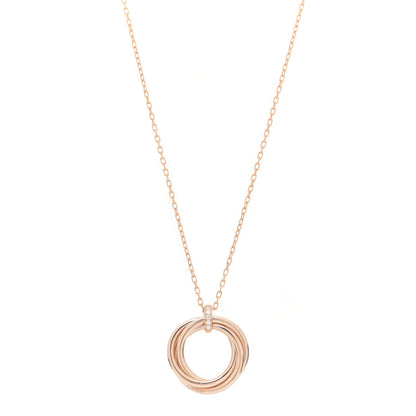 Cartier 18K Pink Gold Diamond Trinity Pendant Necklace 1 of 8
