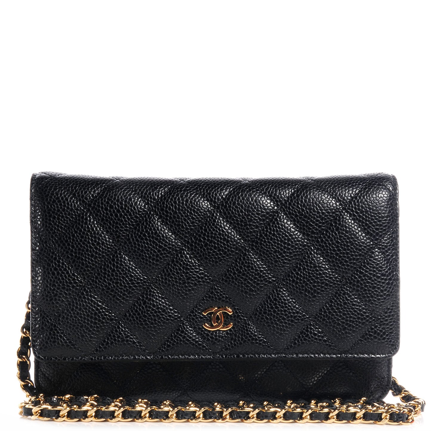Caviar Quilted Wallet On Chain WOC Black