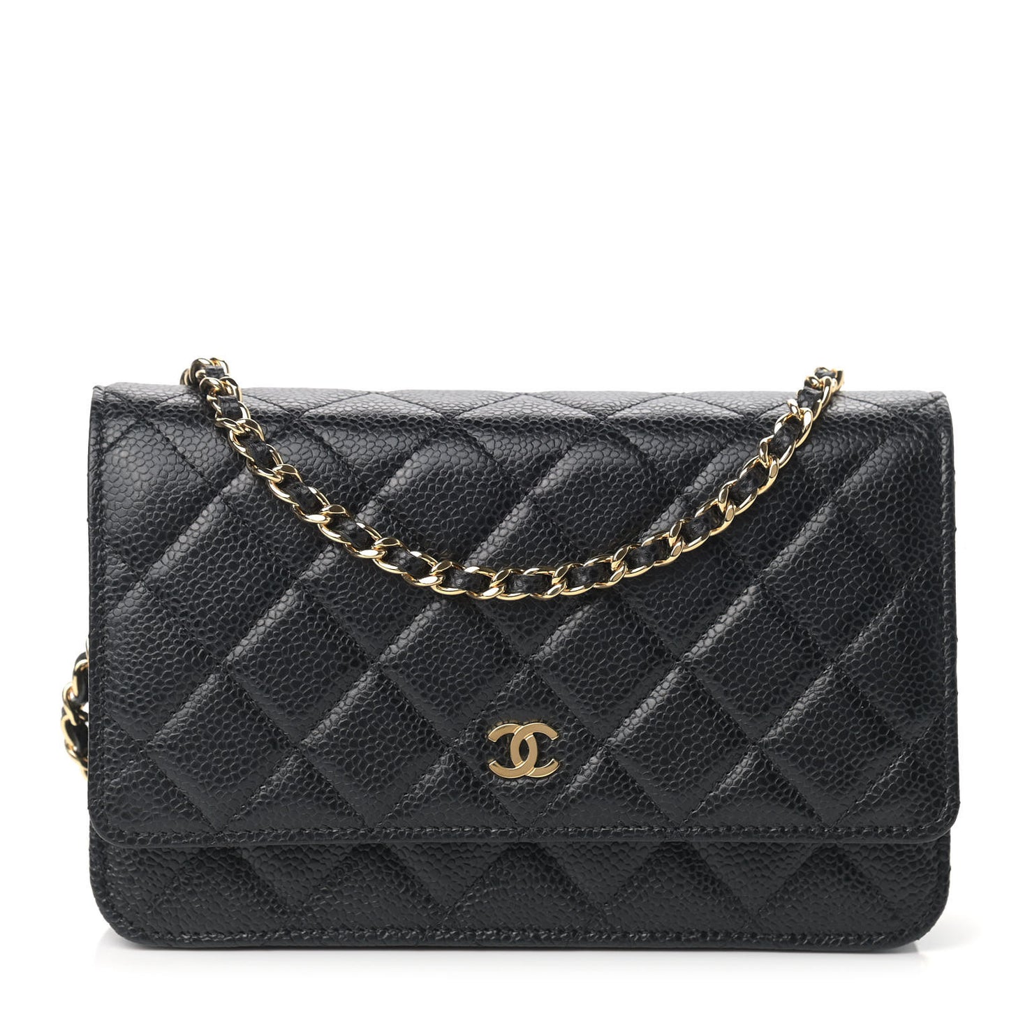 Caviar Quilted Wallet On Chain WOC Black
