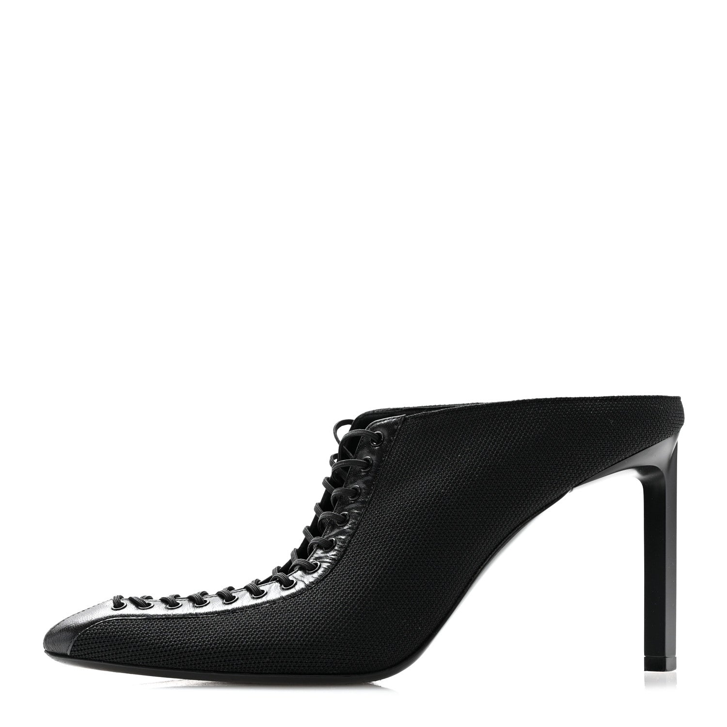 Givenchy Knit Fabric Show Lace-Up Mules 37 Black 1 of 10