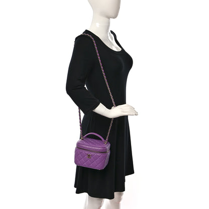 Chanel Caviar Quilted Small CC Vanity Case Purple 2 of 13