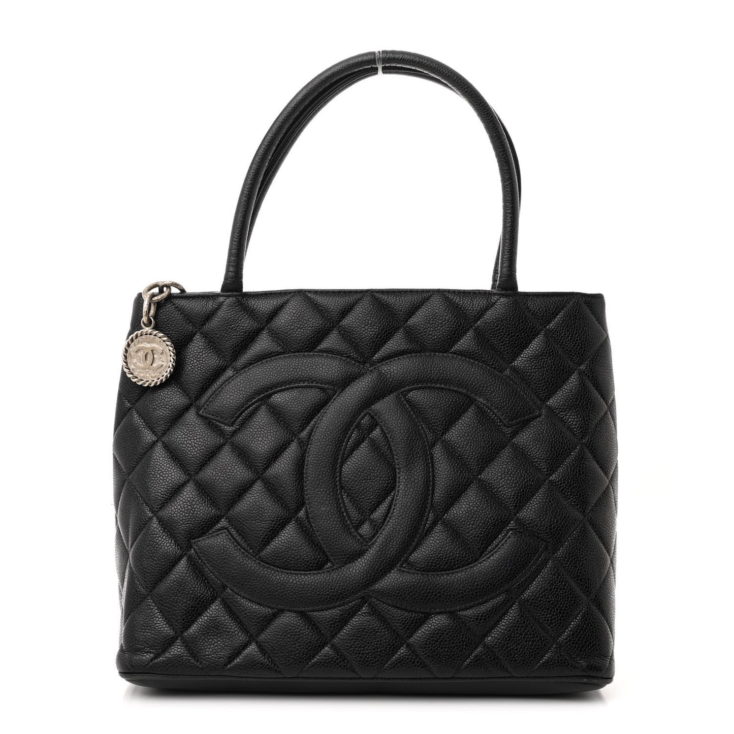 Caviar Quilted Medallion Tote Black