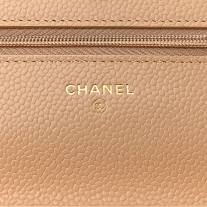 Chanel Caviar Quilted Wallet On Chain WOC Beige 6 of 11