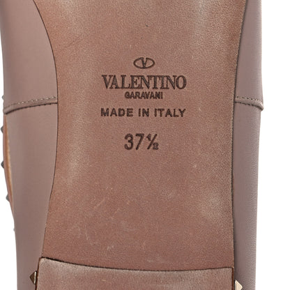Valentino Garavani Calfskin Soul Rockstud Cut Out Ankle Strap Ballet Flats 37.5 Poudre 6 of 8