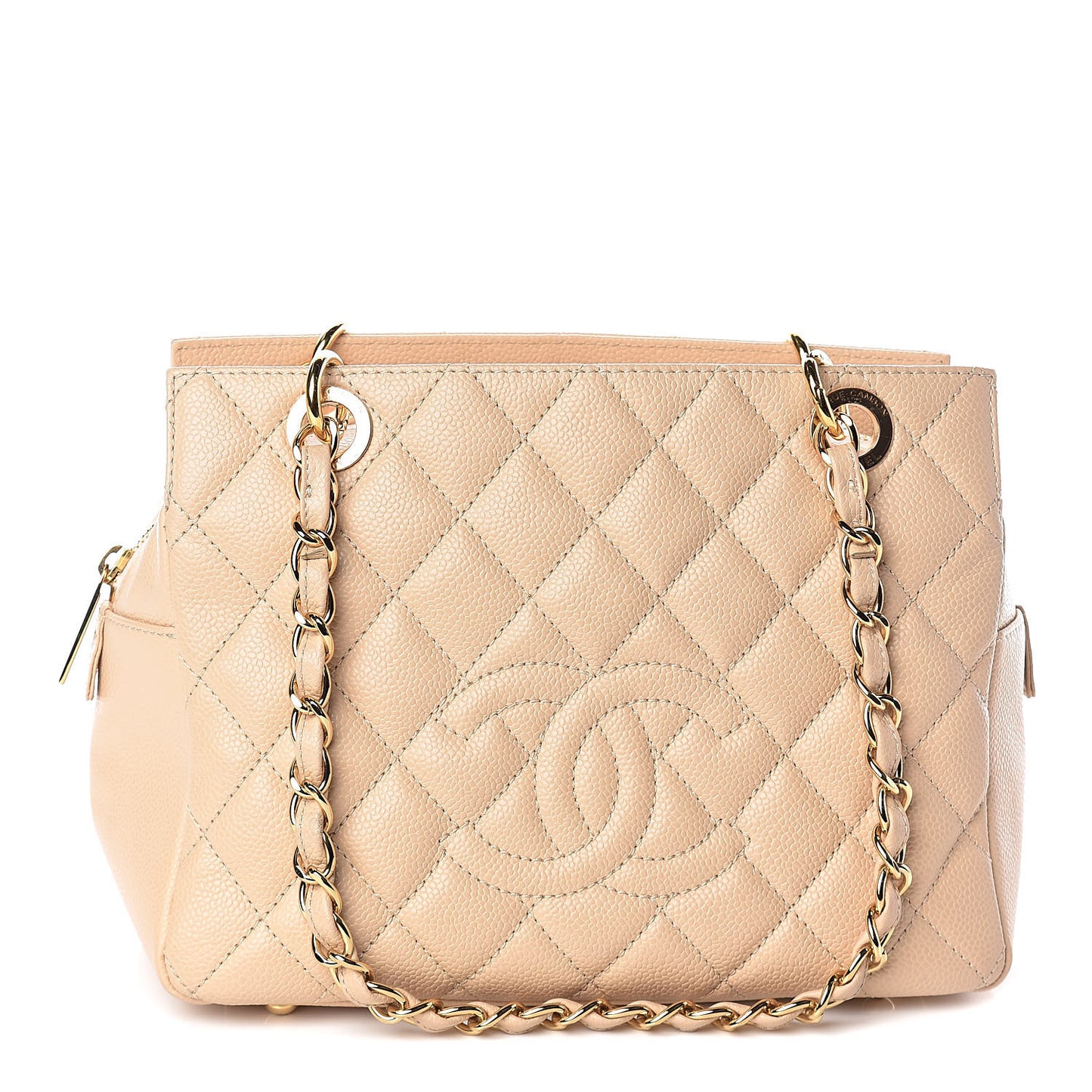 Caviar Quilted Petit Timeless Tote PTT Beige