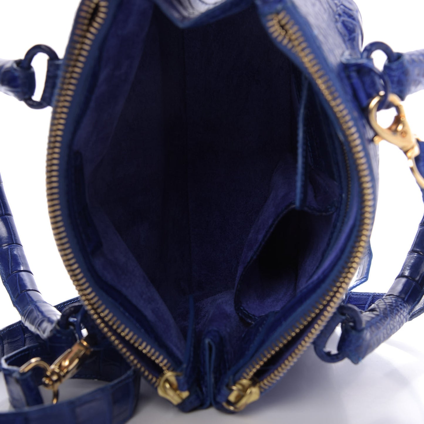 Crocodile Double Zip Tote Electric Blue