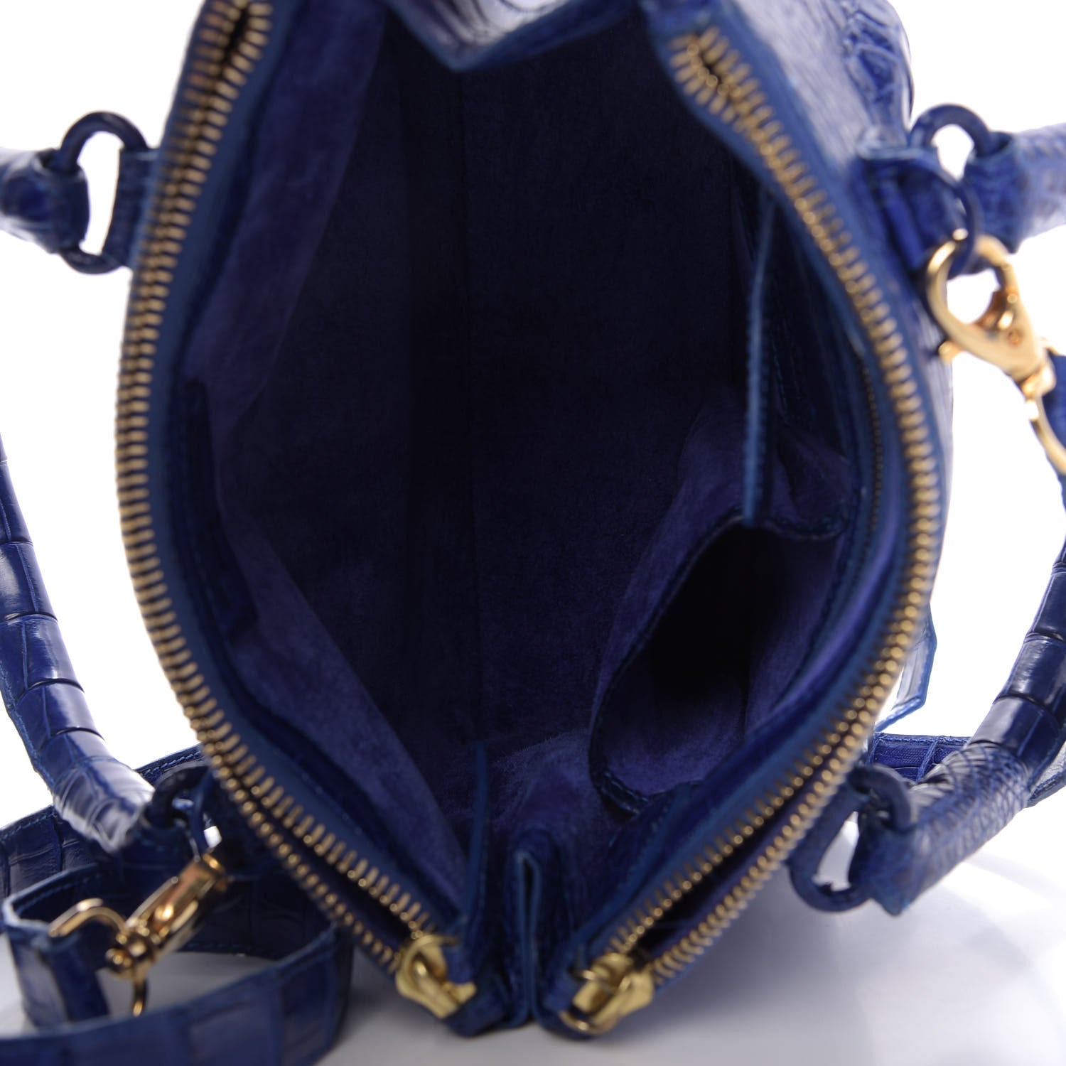 Nancy Gonzalez Crocodile Double Zip Tote Electric Blue 6 of 9