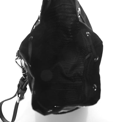Prada Saffiano Tessuto Nylon Vela Bucket Wristlet Black 5 of 12