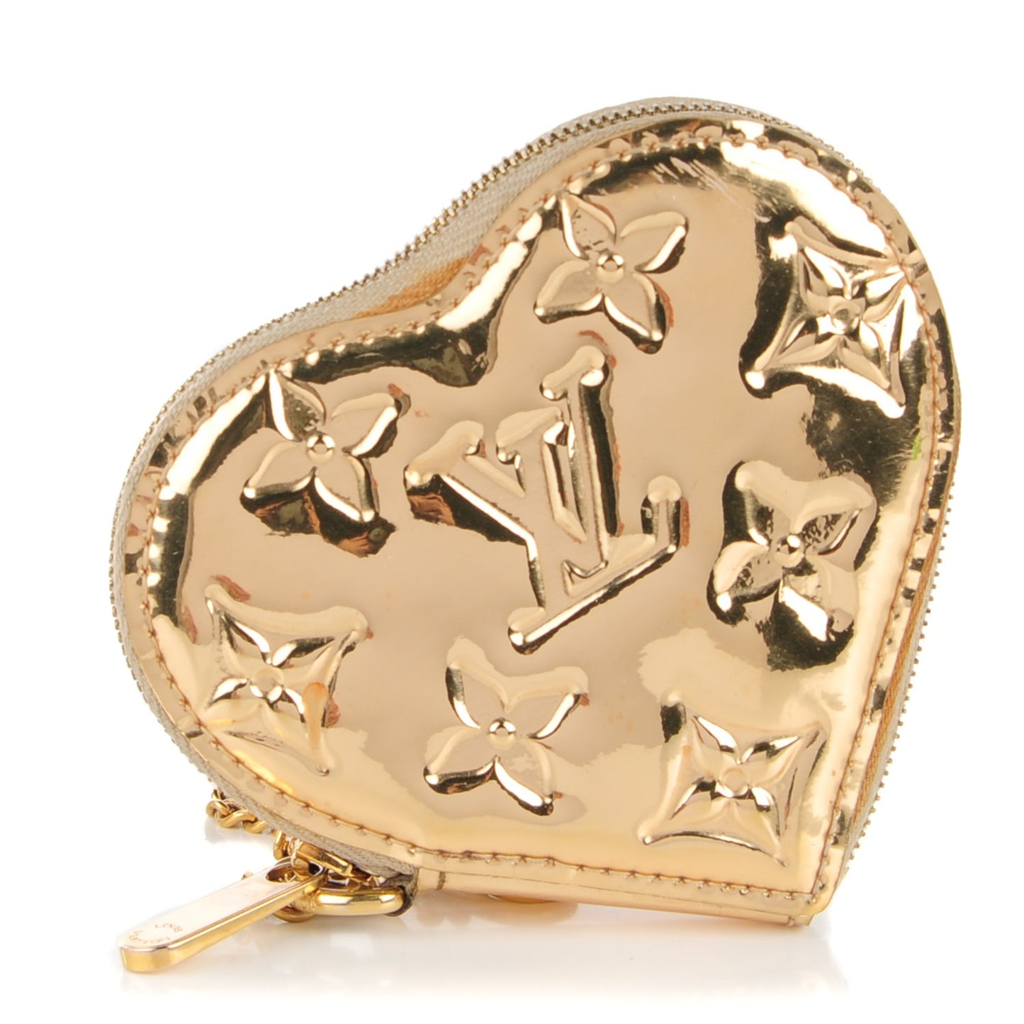 Monogram Miroir Heart Coin Purse Gold