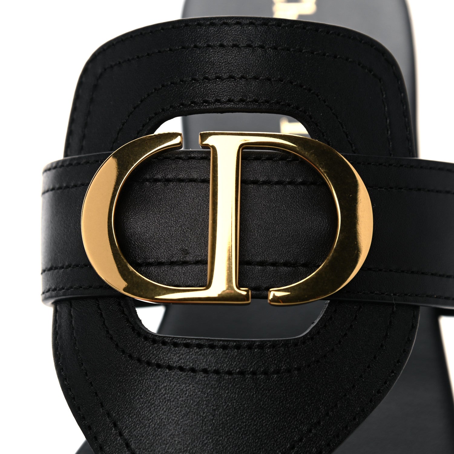 Christian Dior Calfskin 30 Montaigne Thong Sandals 37 Black 12 of 13