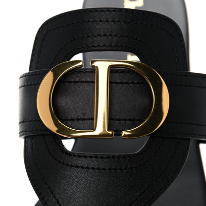 Christian Dior Calfskin 30 Montaigne Thong Sandals 37 Black 12 of 13