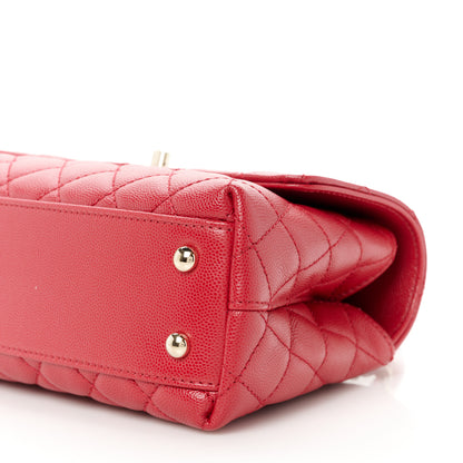 Chanel Caviar Quilted Mini Coco Handle Flap Red 11 of 11