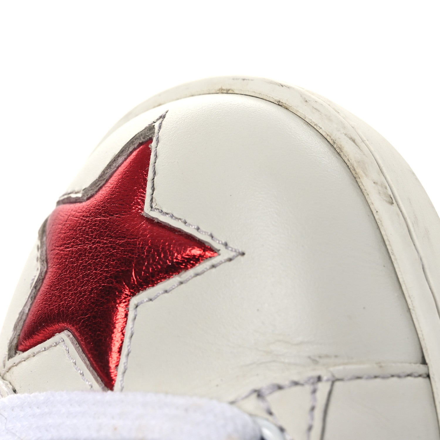 Gucci Calfskin Ayers Web Star Embroidered Womens Ace Sneakers 37 White Multi 13 of 17