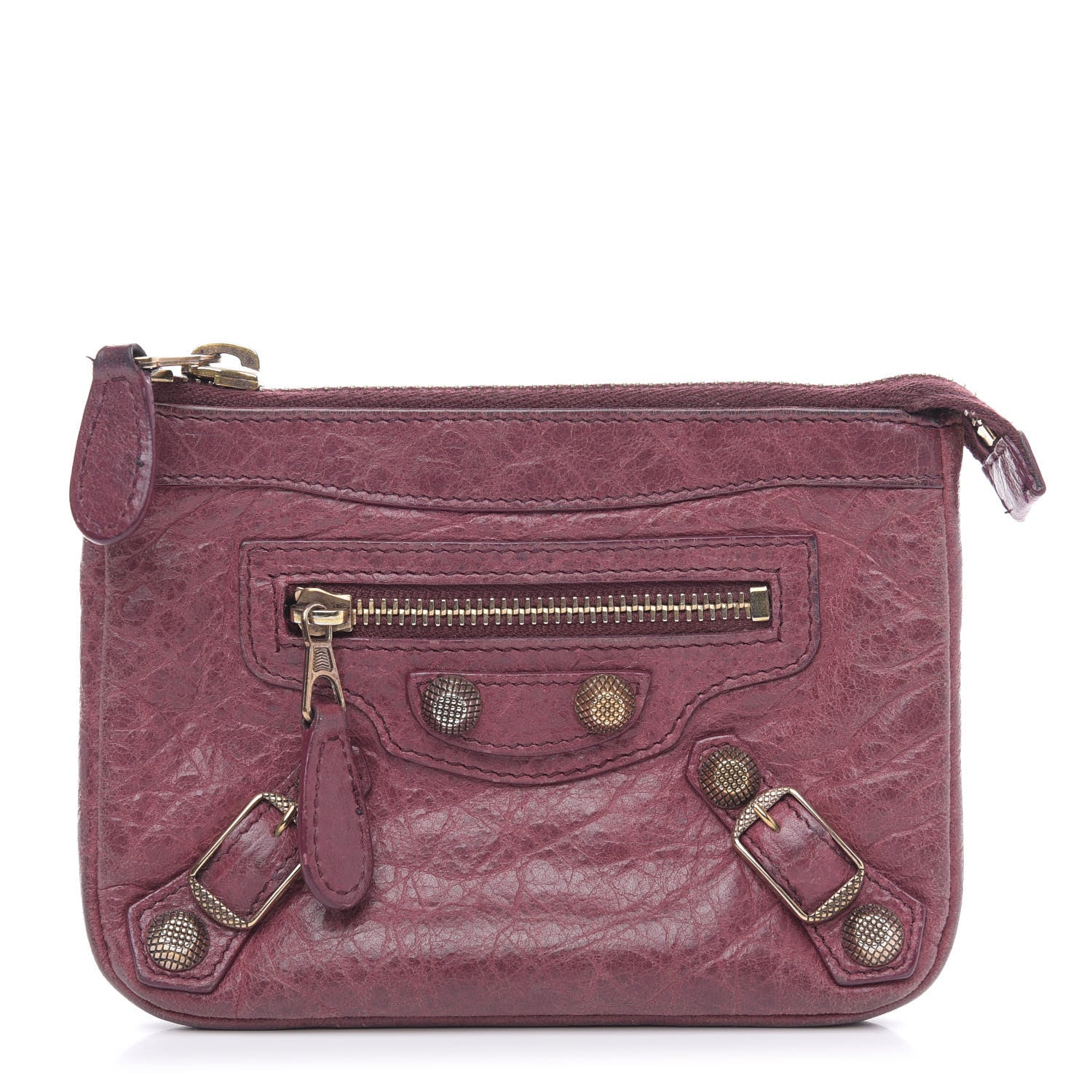 Balenciaga Agneau Giant 12 Gold Hardware M Porte-Monnaie Coin Purse Cassis 1 of 9