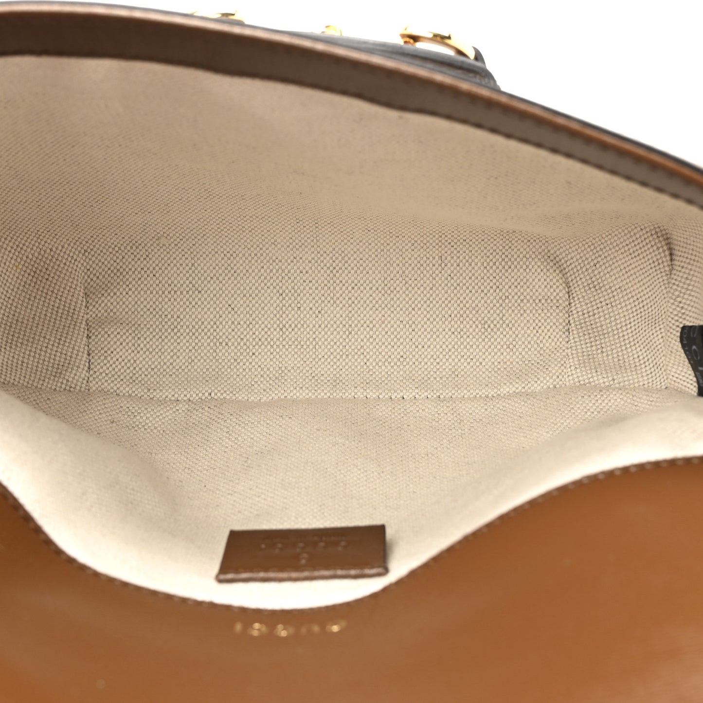GG Supreme Monogram Web Mini Horsebit 1955 Shoulder Bag Beige Brown Sugar