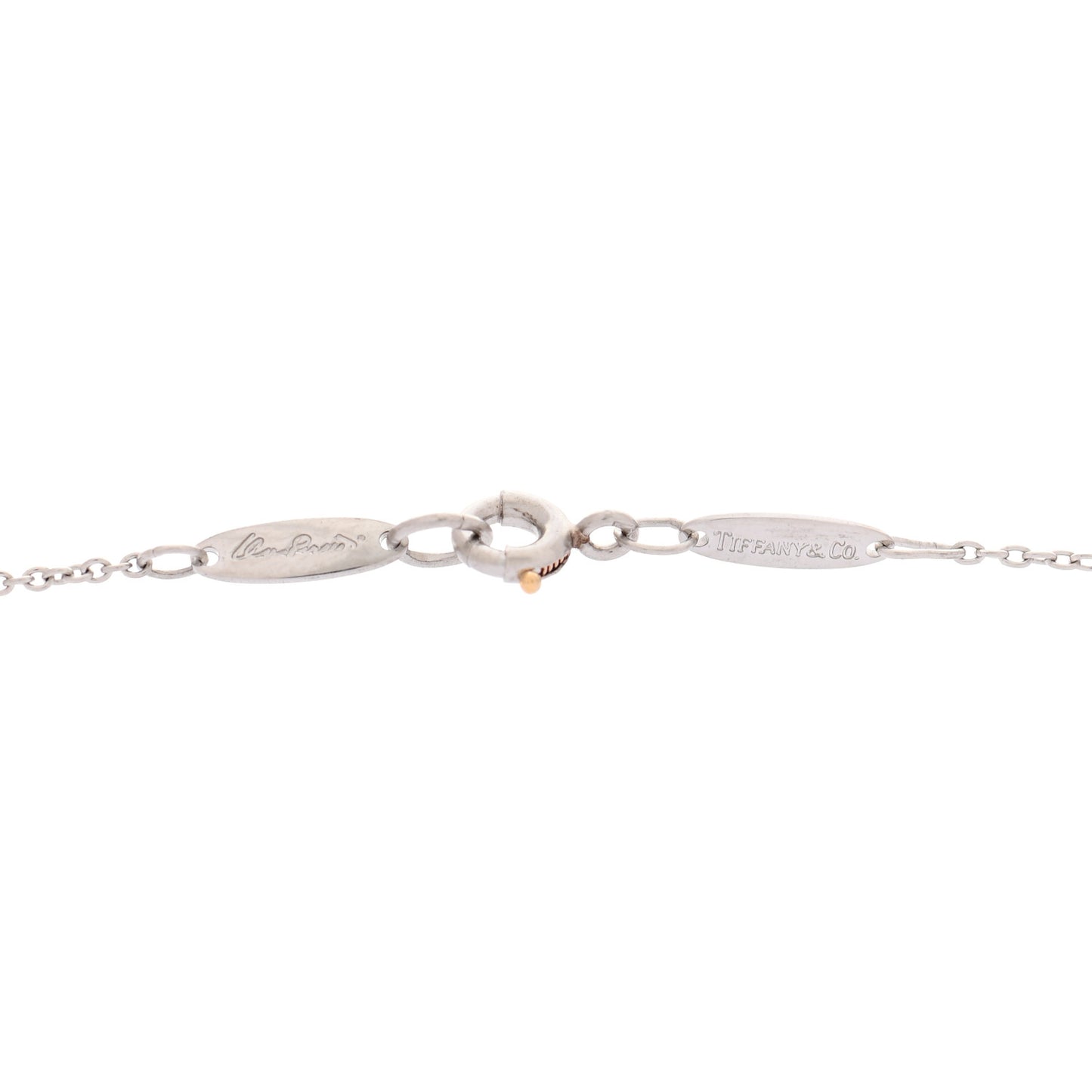 Platinum Diamond 16mm Elsa Peretti Open Heart Pendant Necklace