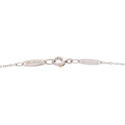 Tiffany Platinum Diamond 16mm Elsa Peretti Open Heart Pendant Necklace 5 of 8