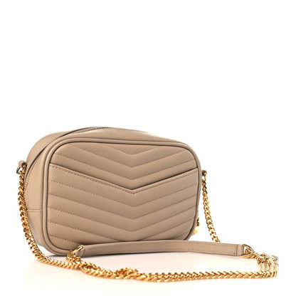 Saint Laurent Grain De Poudre Matelasse Monogram Mini Lou Camera Bag Dark Beige 3 of 8
