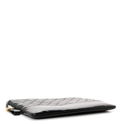 Chanel Aged Calfskin Quilted Medium Gabrielle Cosmetic Case Black 4 of 11