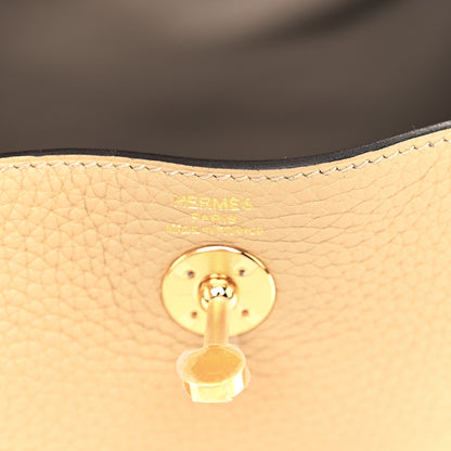Hermes Taurillon Clemence Maxi Quadrille Mini Lindy 20 Trench Bleu Billard Biscuit 6 of 11