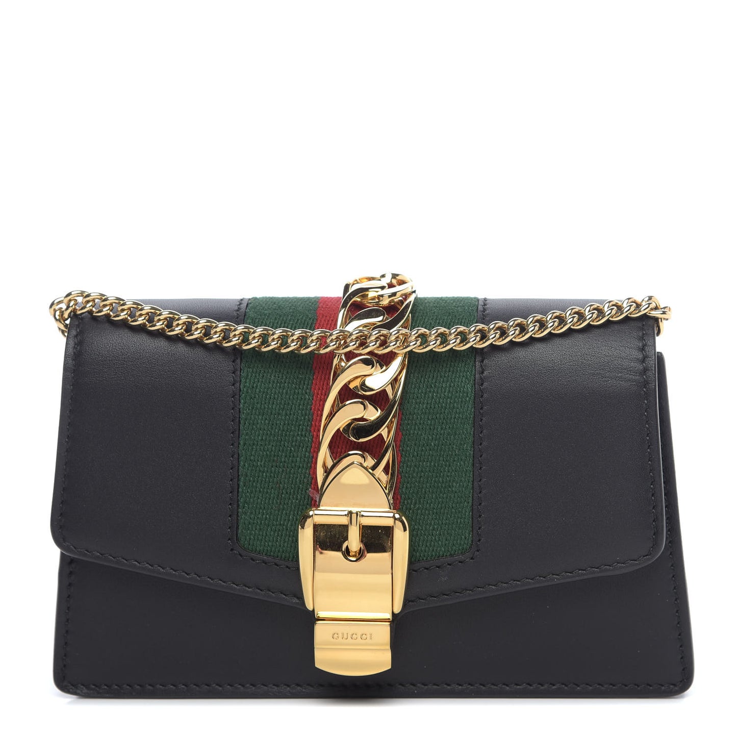 Calfskin Super Mini Sylvie Chain Shoulder Bag Black