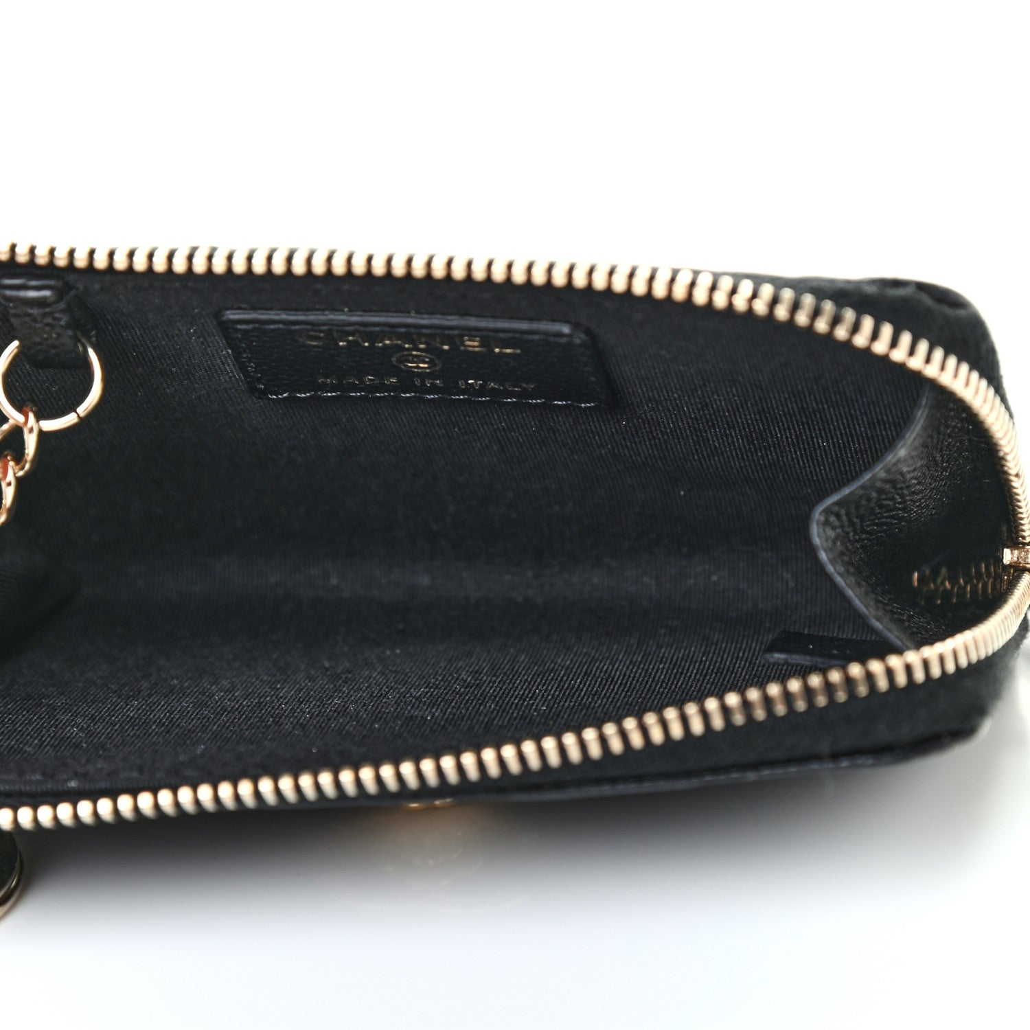 Chanel Caviar Camellia Embossed Key Holder Case Black 5 of 7