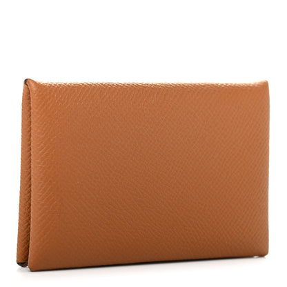 Hermes Epsom Calvi Card Case Gold 3 of 7