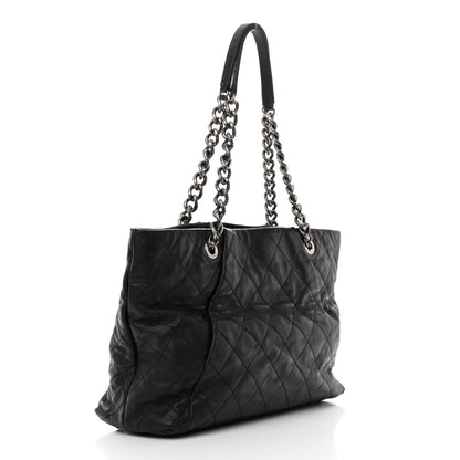 Chanel Calfskin Quilted Large Coco Pleats Tote Black 3 of 14