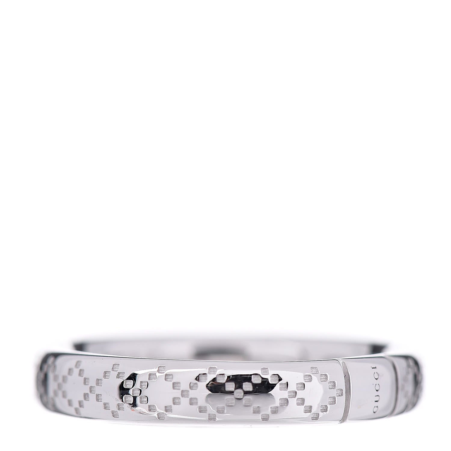 Gucci 18K White Gold Diamantissima Band Ring 52 6 1 of 5