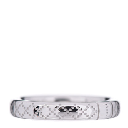 Gucci 18K White Gold Diamantissima Band Ring 52 6 1 of 5