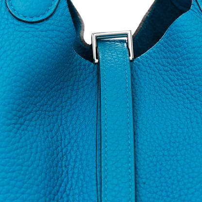 Hermes Taurillon Clemence Picotin Lock 18 PM Bleu Frida 8 of 13