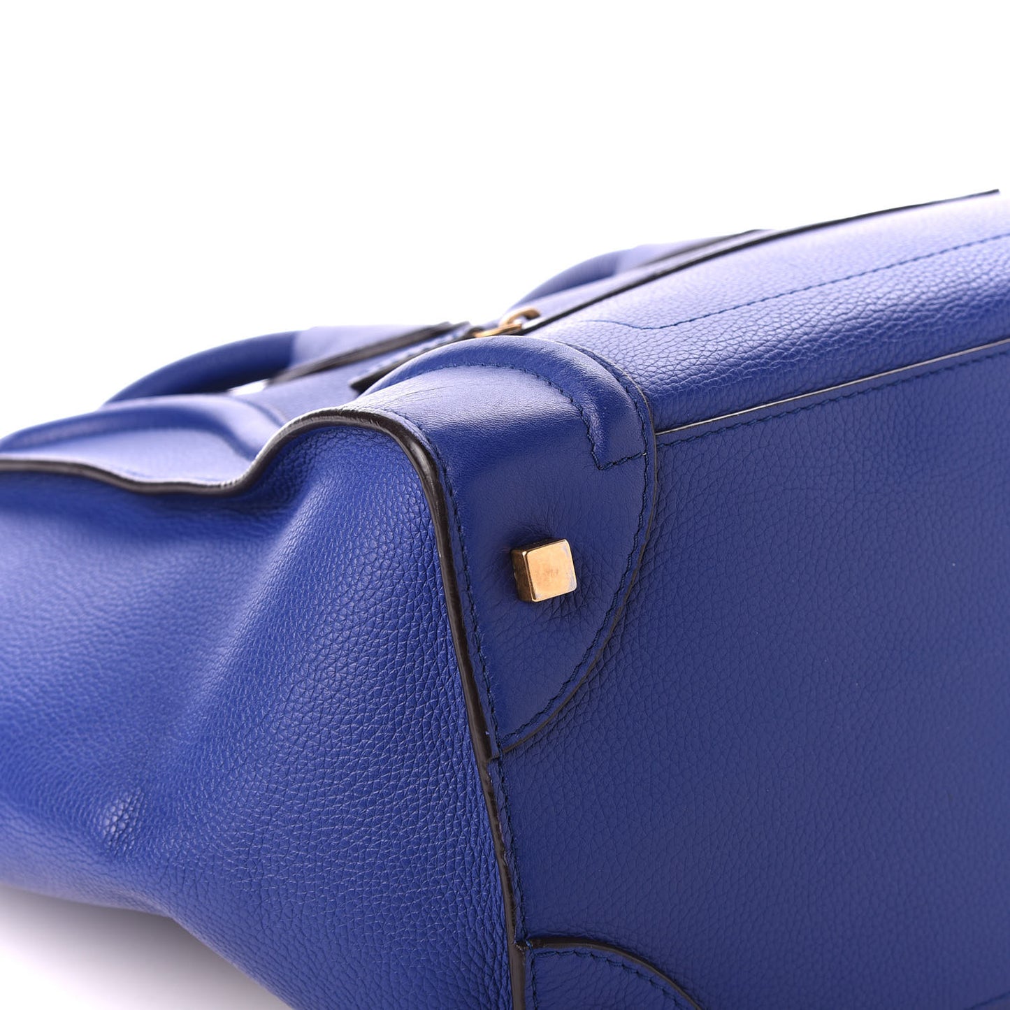 Drummed Calfskin Mini Luggage Indigo