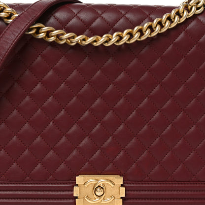 Chanel Lambskin Quilted Large Boy Flap Dark Red 8 of 10