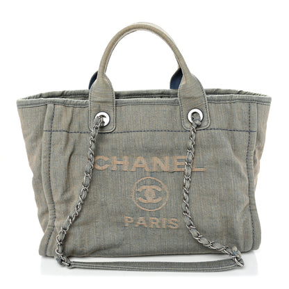 Chanel Denim Small Deauville Tote Light Blue 1 of 10