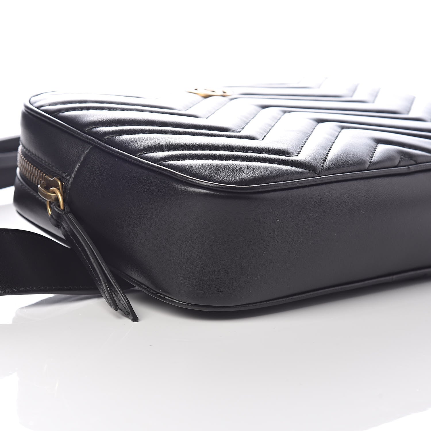 Gucci Calfskin Matelasse Mens GG Marmont Belt Bag 100 40 Black 8 of 9