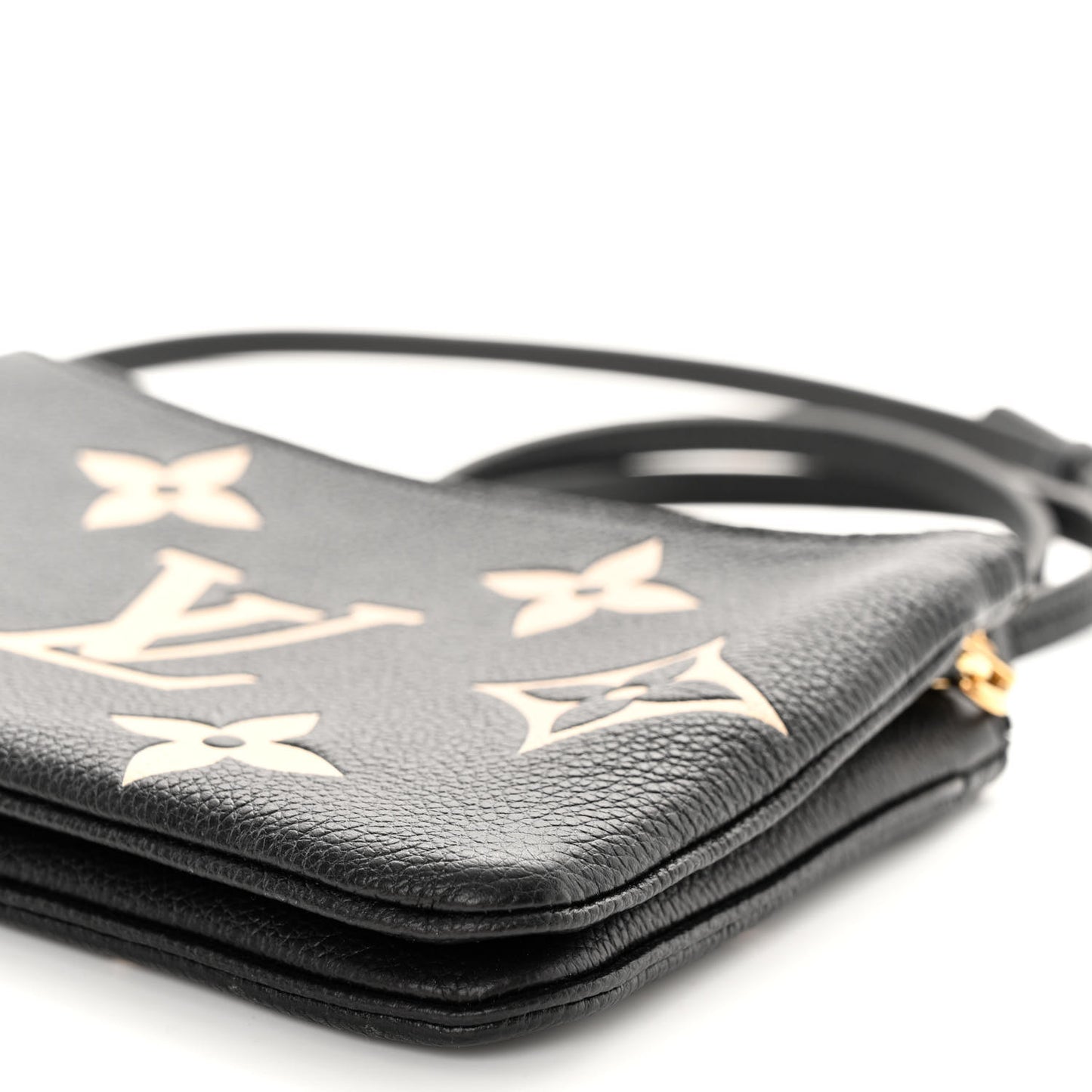 Empreinte Monogram Giant Double Zip Pochette Black Cream