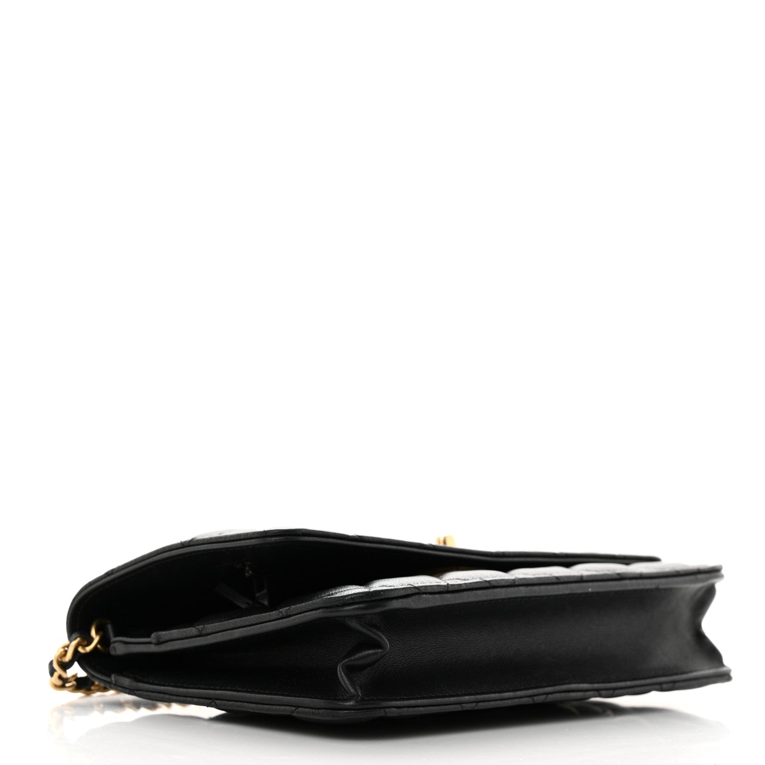 Chanel Lambskin Quilted CC Pearl Crush Wallet on Chain WOC Black 4 of 11