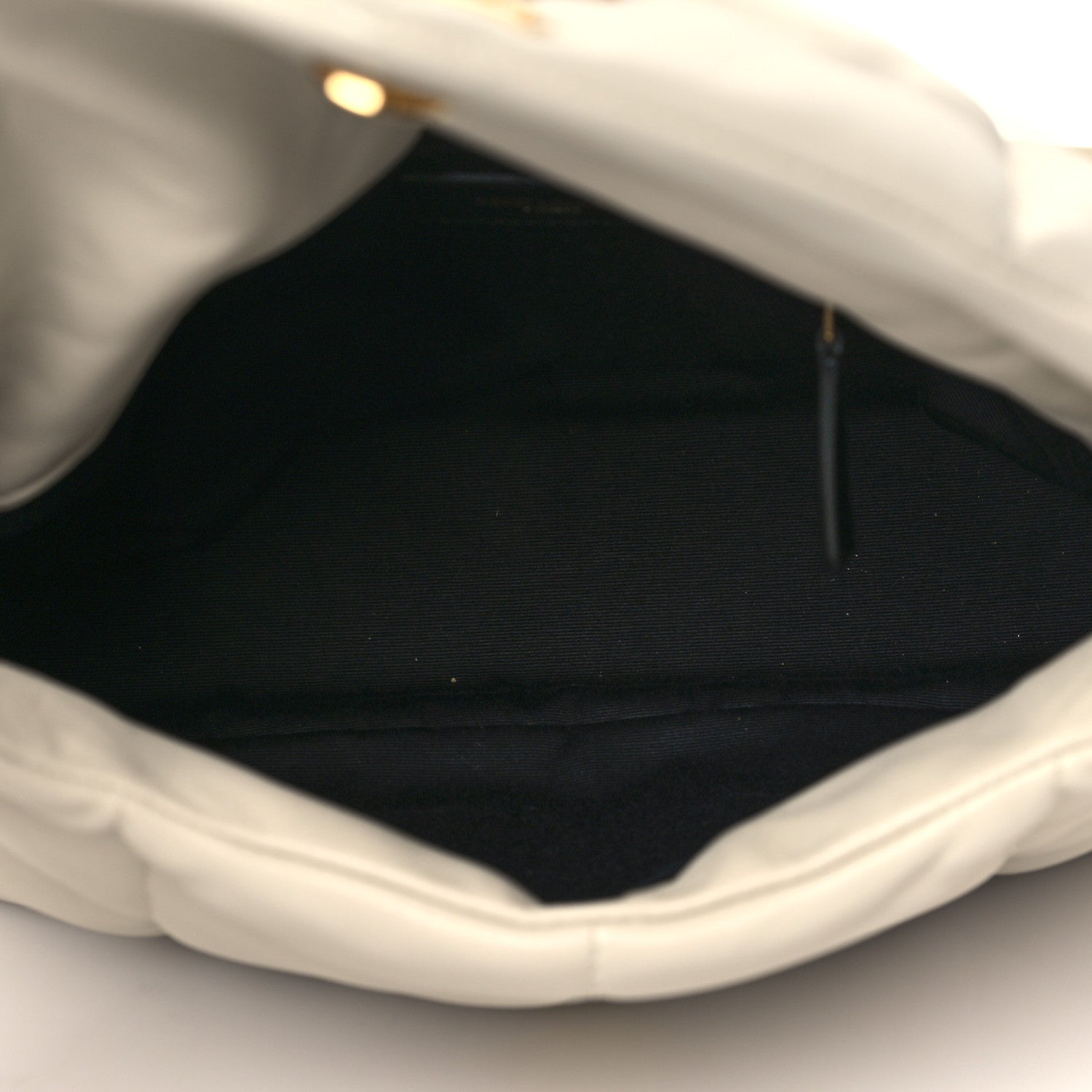 Saint Laurent Lambskin Quilted Small Loulou Puffer Monogram Chain Satchel Blanc Vintage 5 of 9