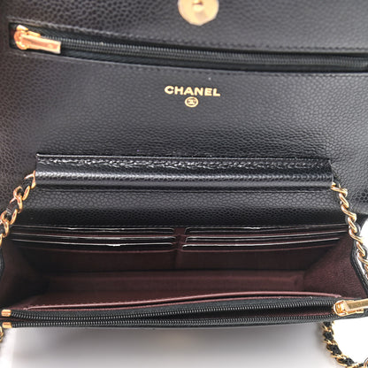 Chanel Caviar Quilted Wallet On Chain WOC Black 5 of 11