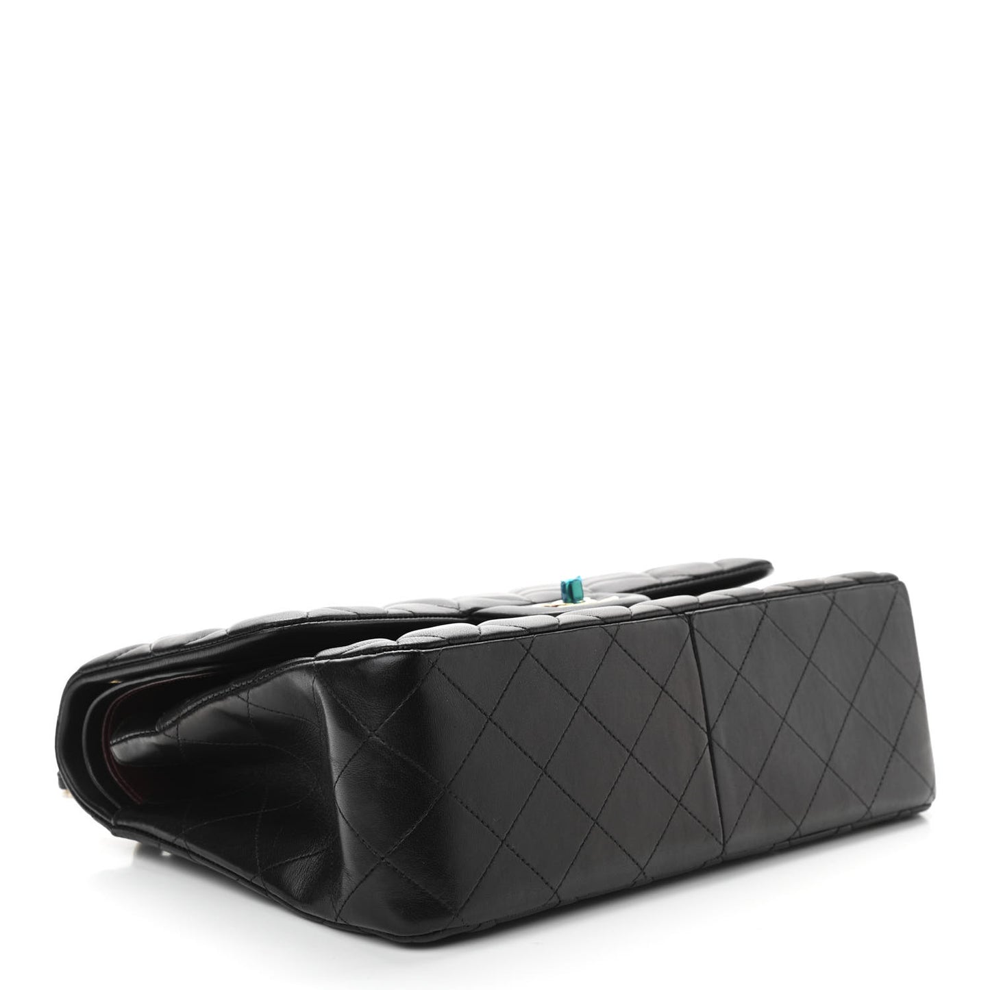 Lambskin Quilted Jumbo Double Flap Black