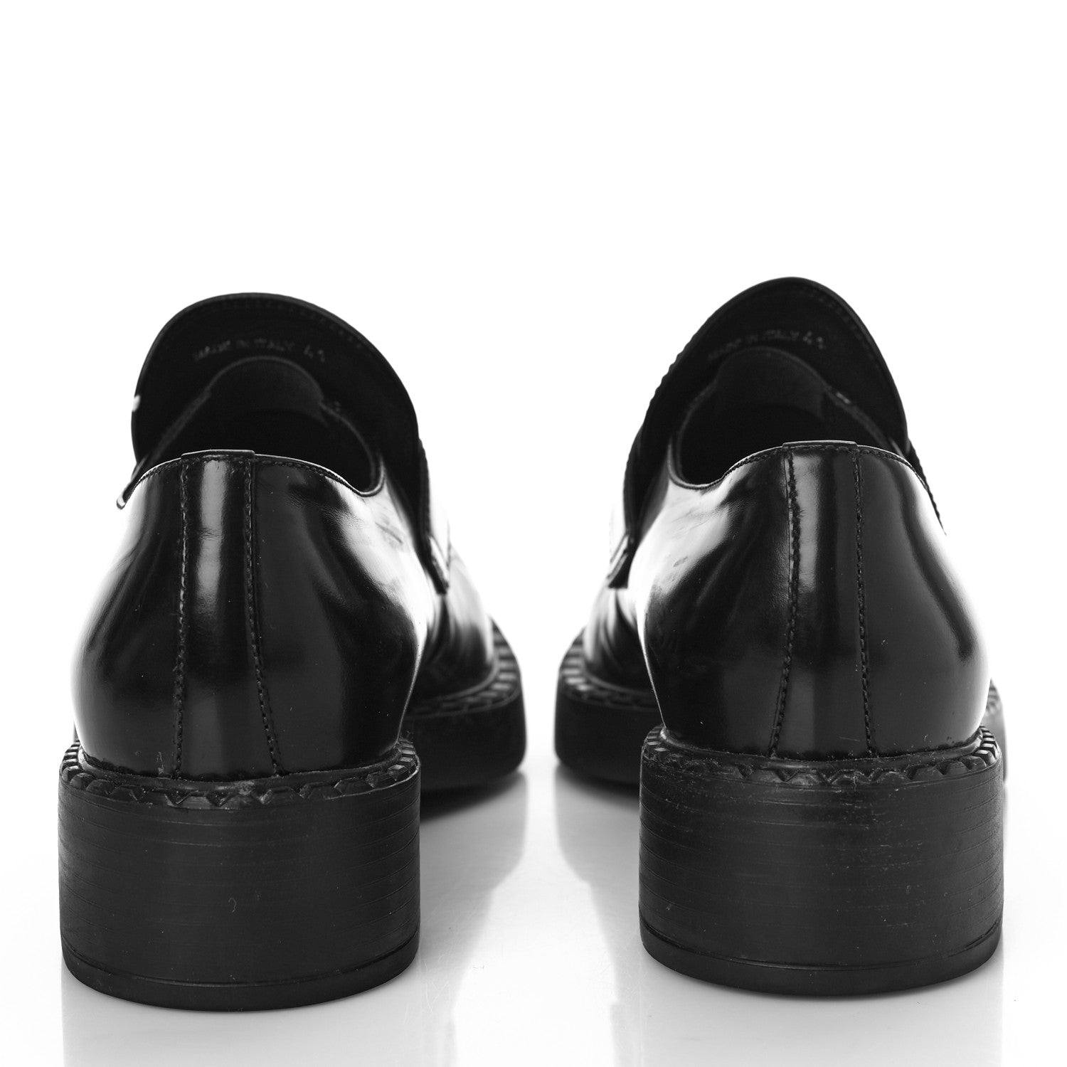 Prada Spazzolato Metal Triangle Logo 50mm Loafers 41 Black 5 of 13
