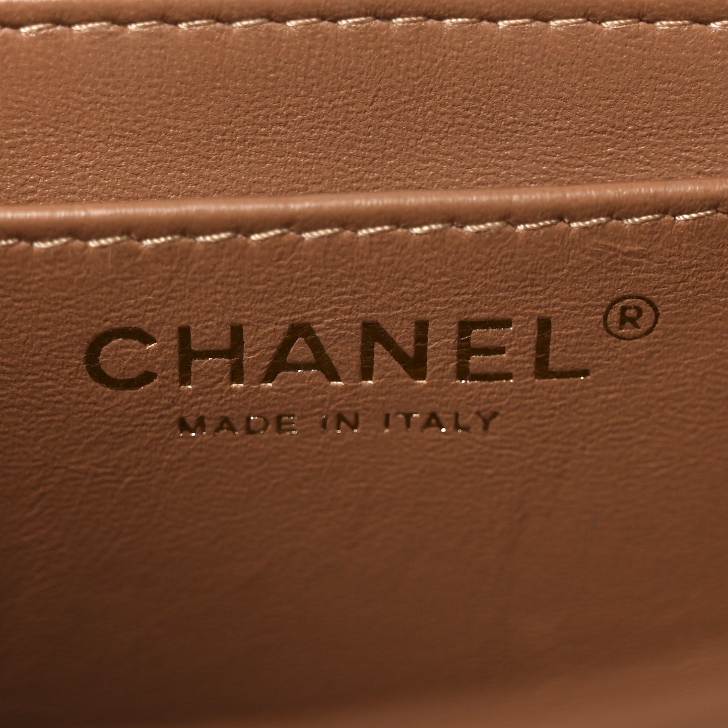 Lambskin Quilted Mini Rectangular Flap Brown