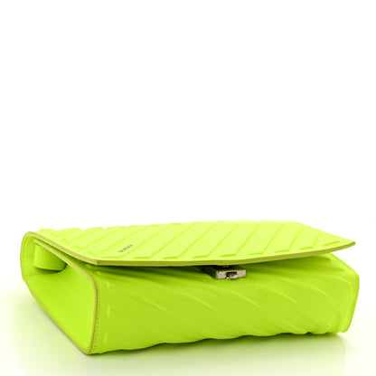 Balenciaga Grained Calfskin Embossed Car Flap Bag Fluo Yellow 4 of 9