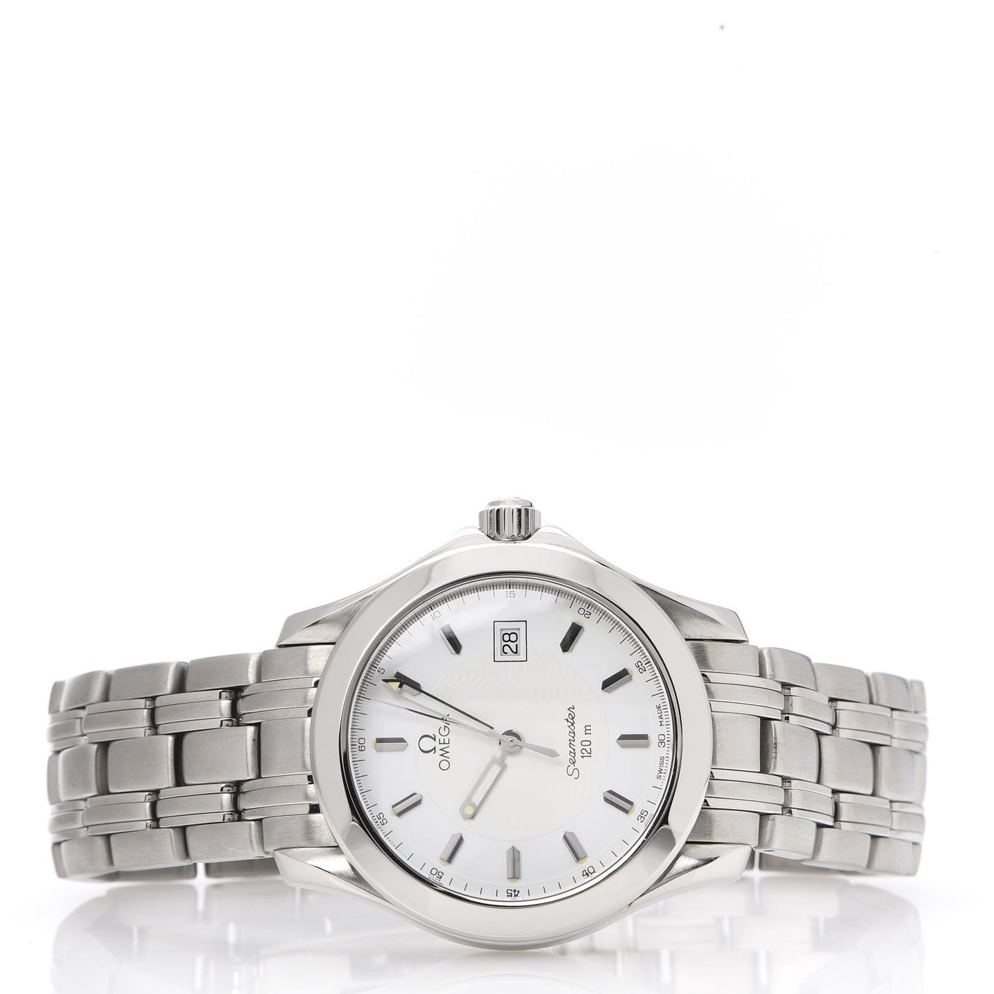 Stainless Steel 36mm Seamaster Quartz Watch White 2511.21
