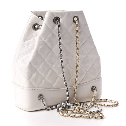 Chanel Patent Goatskin Quilted Small Gabrielle Backpack White 2 of 9