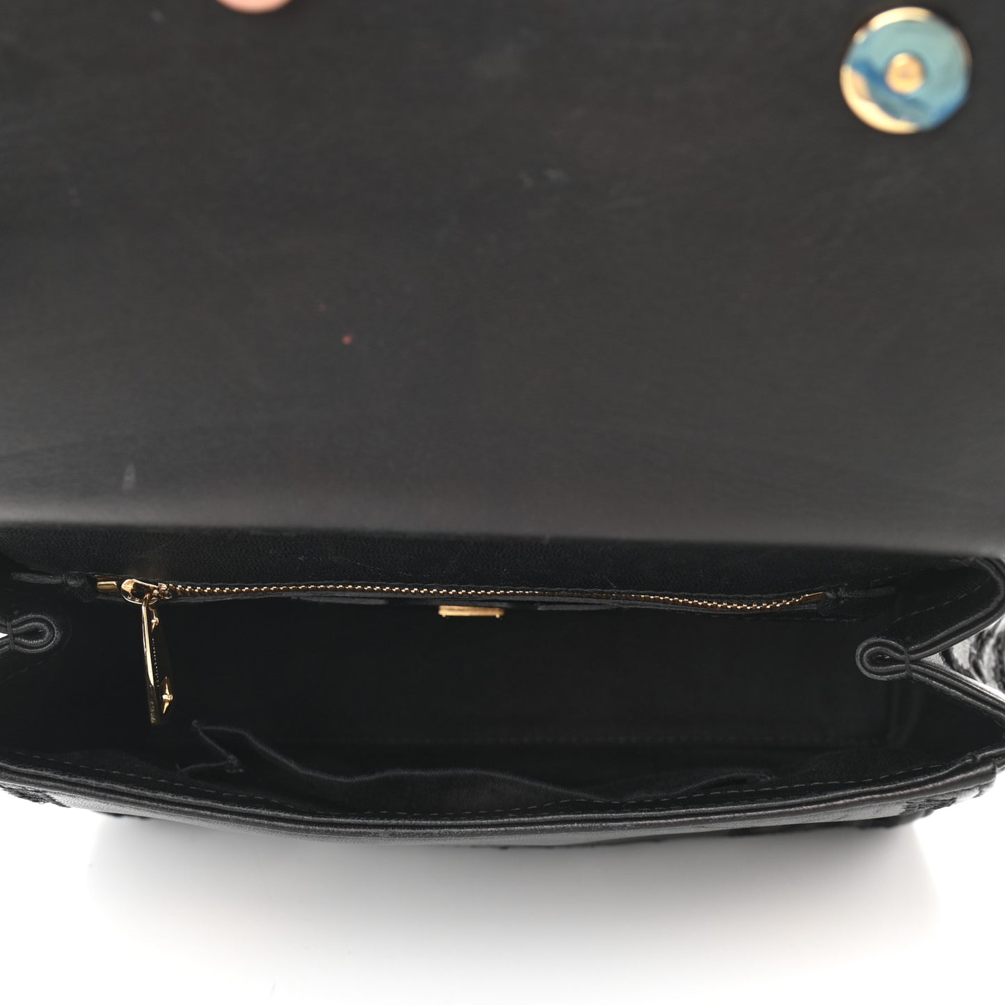 Lambskin Medium Embroidered Laser Cut Miss Sicily Satchel Black