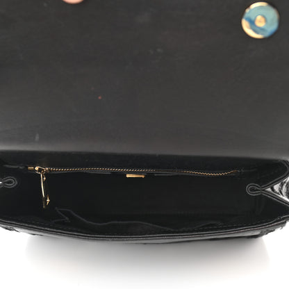 Dolce & Gabbana Lambskin Medium Embroidered Laser Cut Miss Sicily Satchel Black 5 of 11