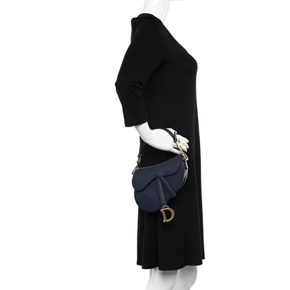Christian Dior Grained Calfskin Mini Saddle Bag Navy 2 of 9