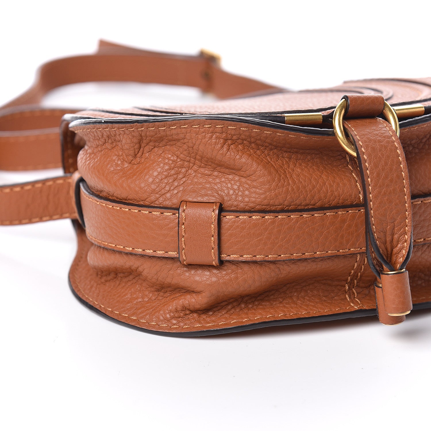 Chloe Calfskin Mini Marcie Round Crossbody Bag Tan 8 of 11